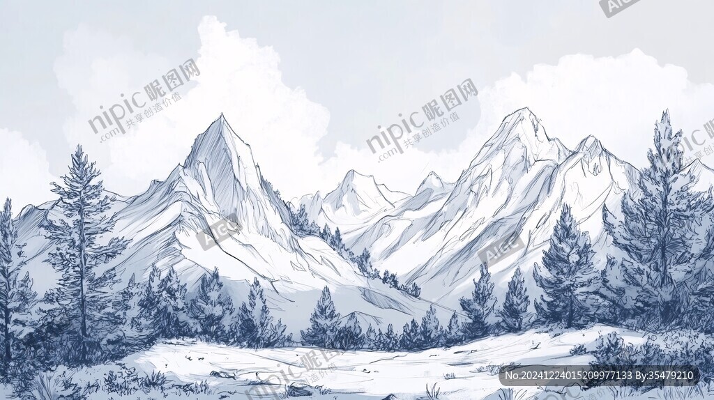 雪山原画