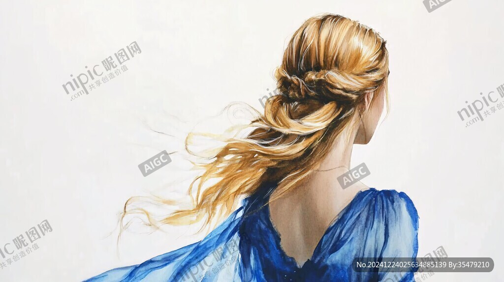 美女秀发背影