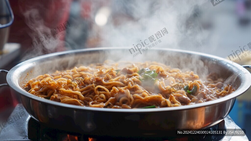 牛筋面特写