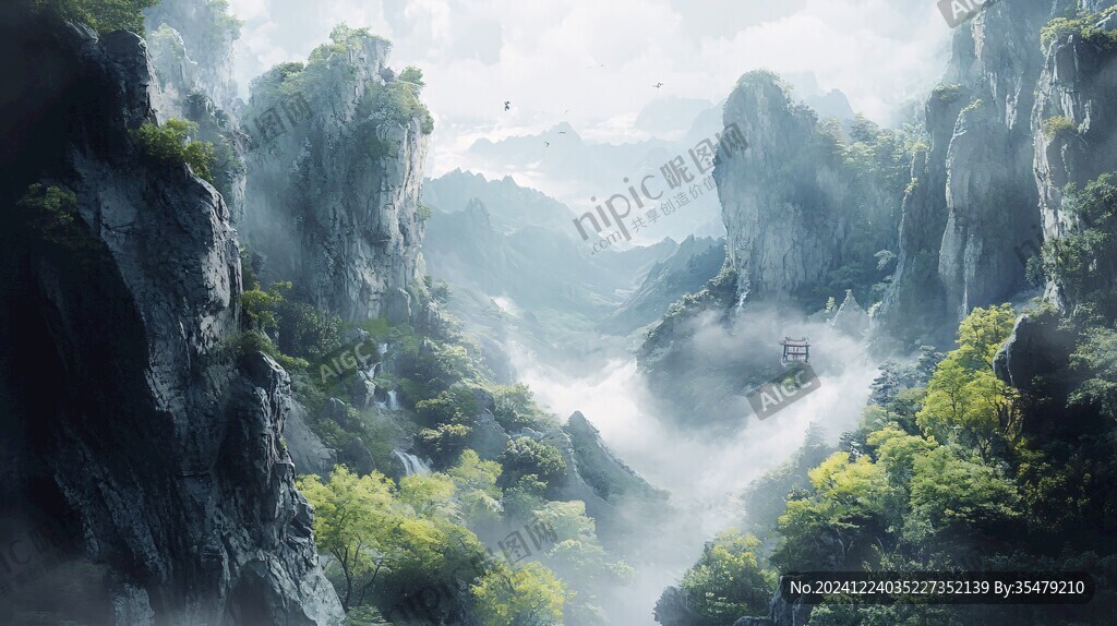 3d渲染山水画