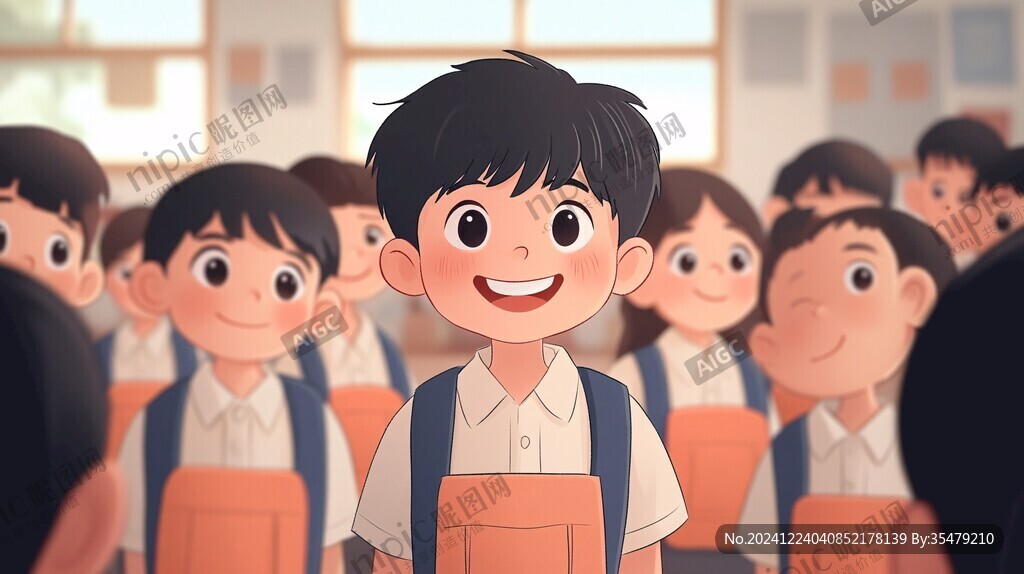 学生场景插画