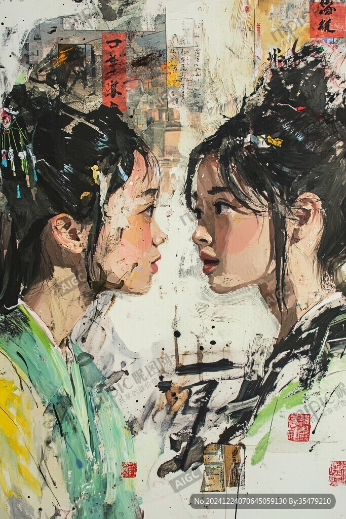 丙烯画人物