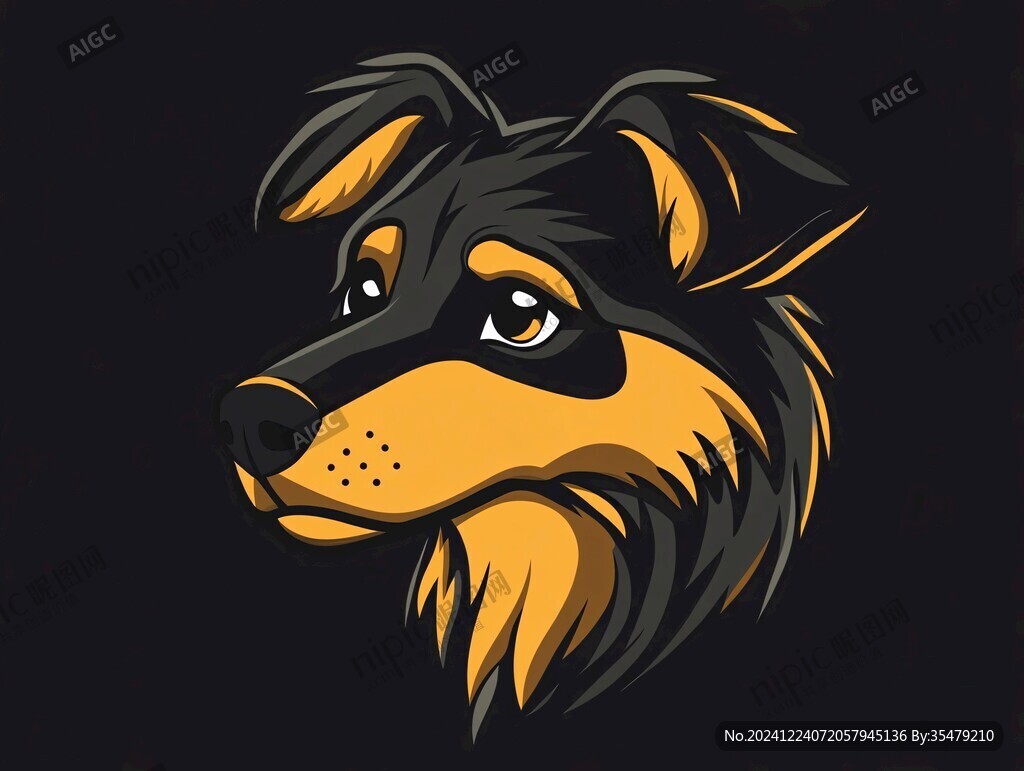 犬卡通设计狼狗吉祥物