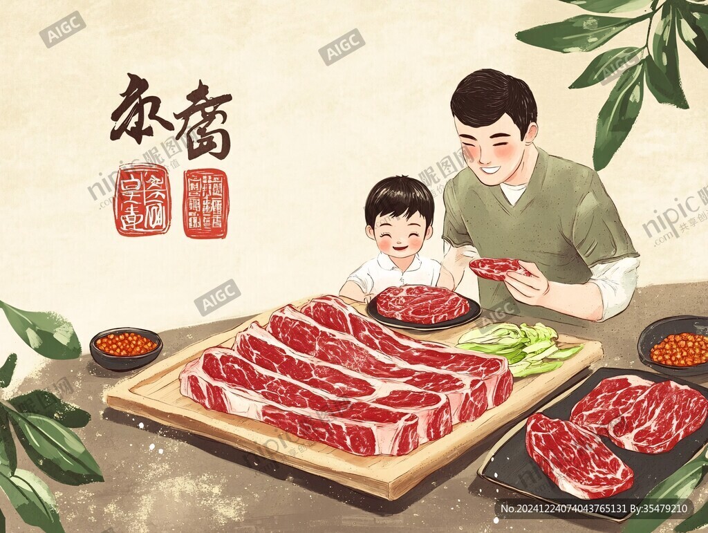 牛肉海报插画