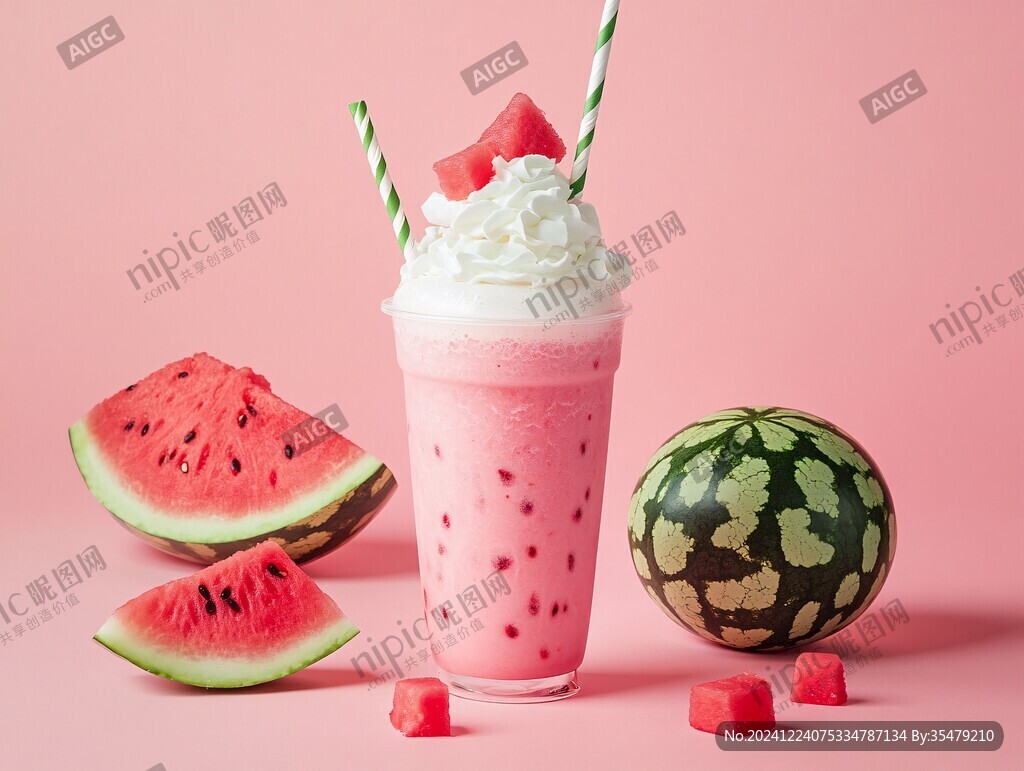 西瓜奶茶网红产品