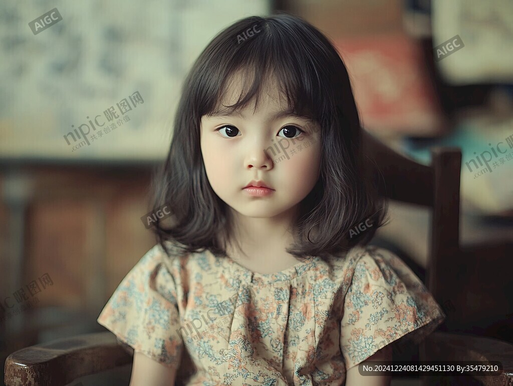 怡然自得的小女孩壁纸