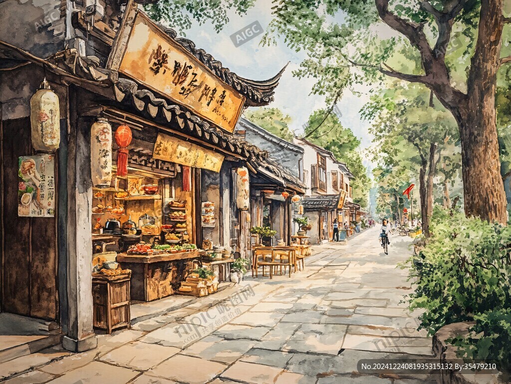 古街插画