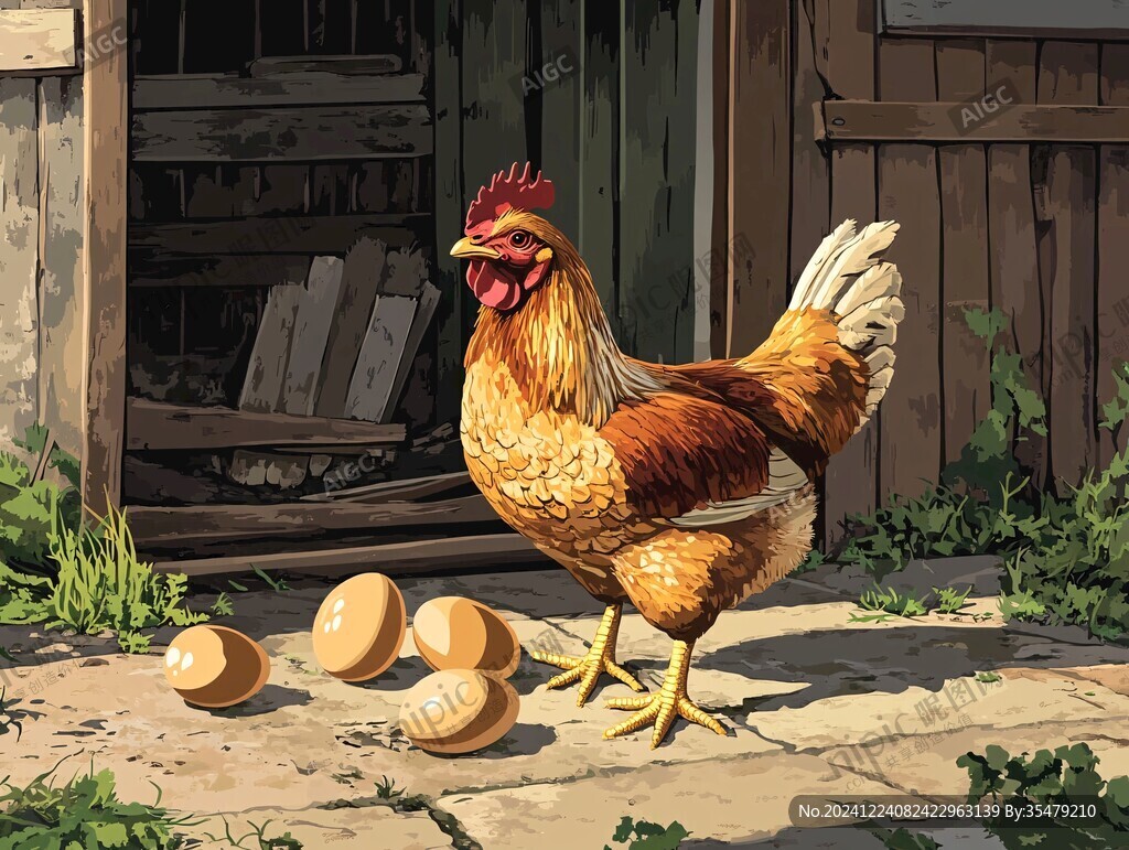 走地鸡插画