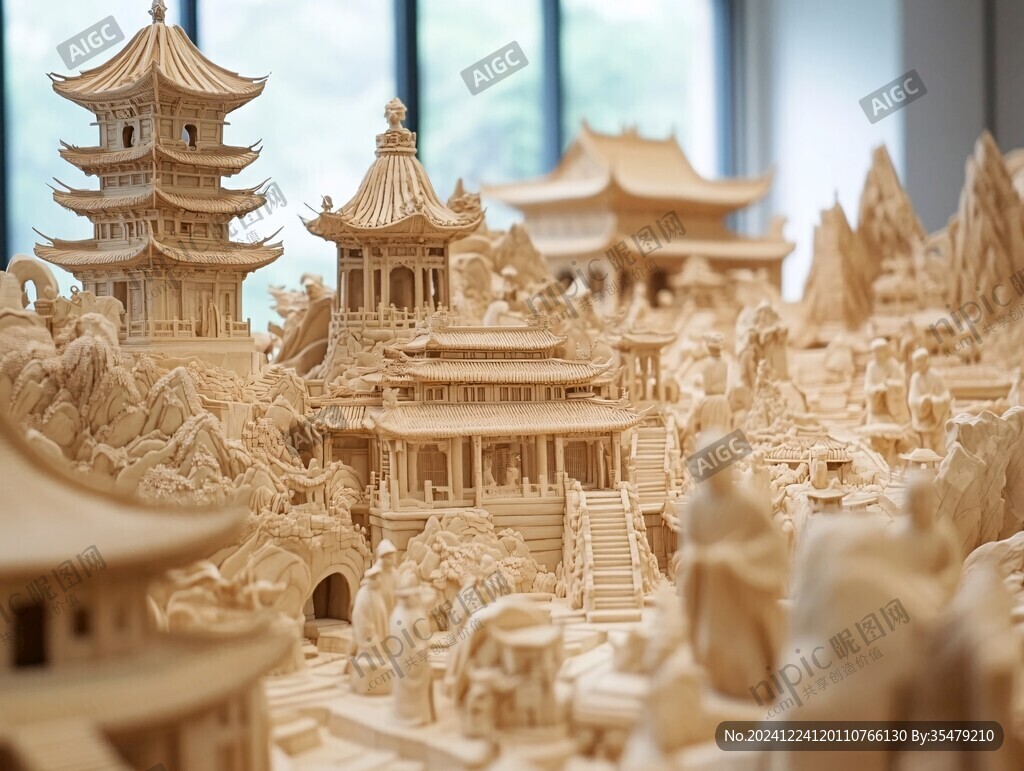 文创建筑木雕木刻手工