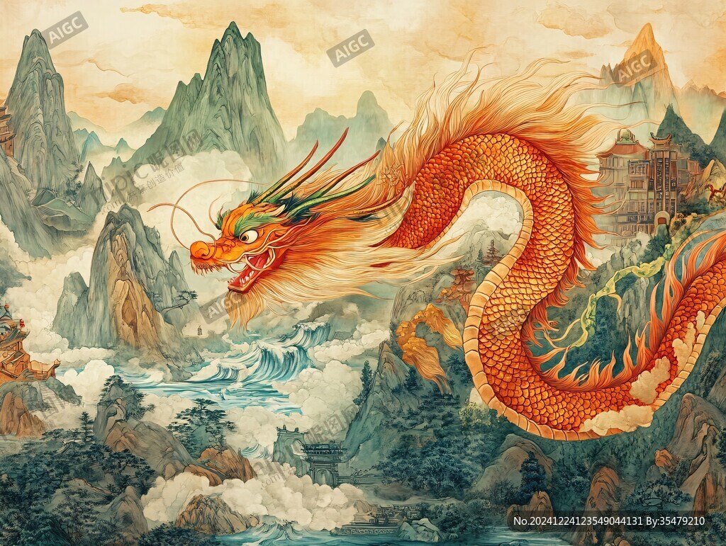 龙包装插画