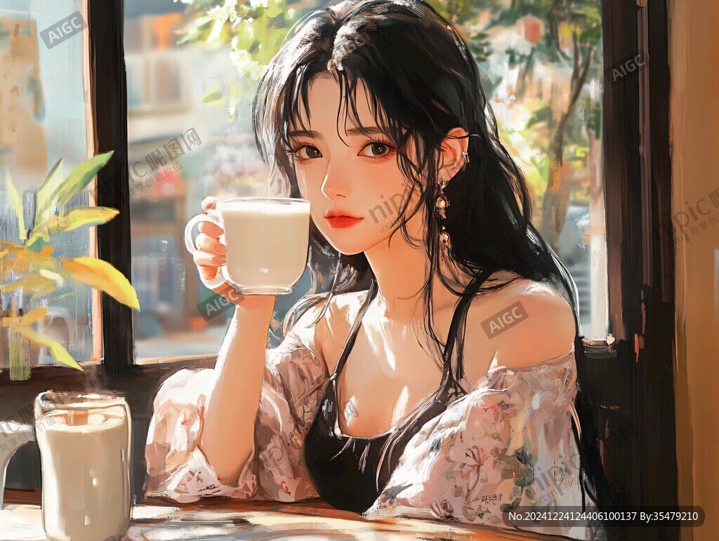 日系美女插画