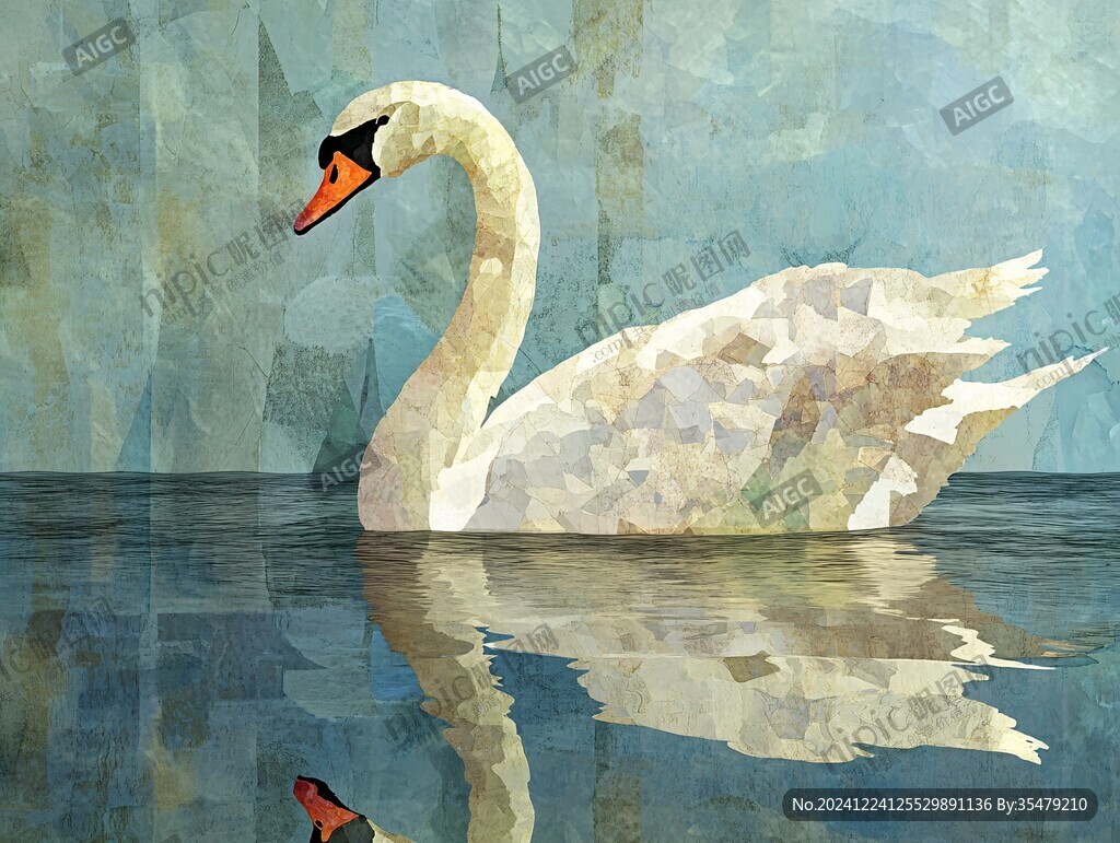 天鹅抽象画
