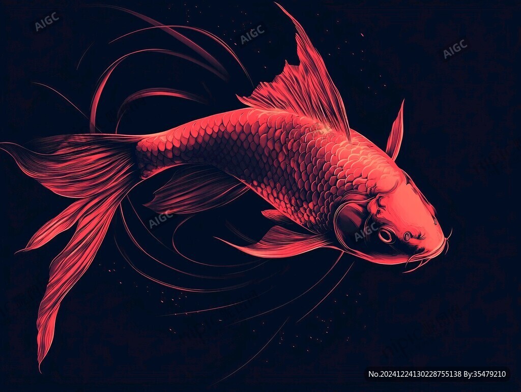 卡通写实红鲤鱼