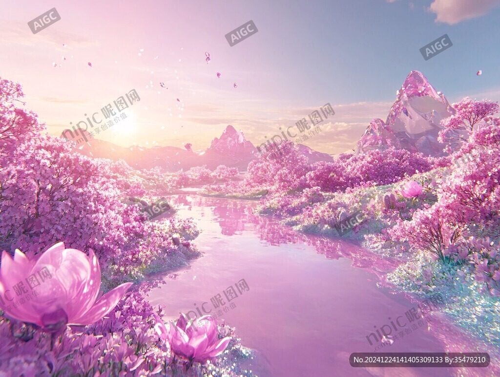 唯美梦幻花田场景