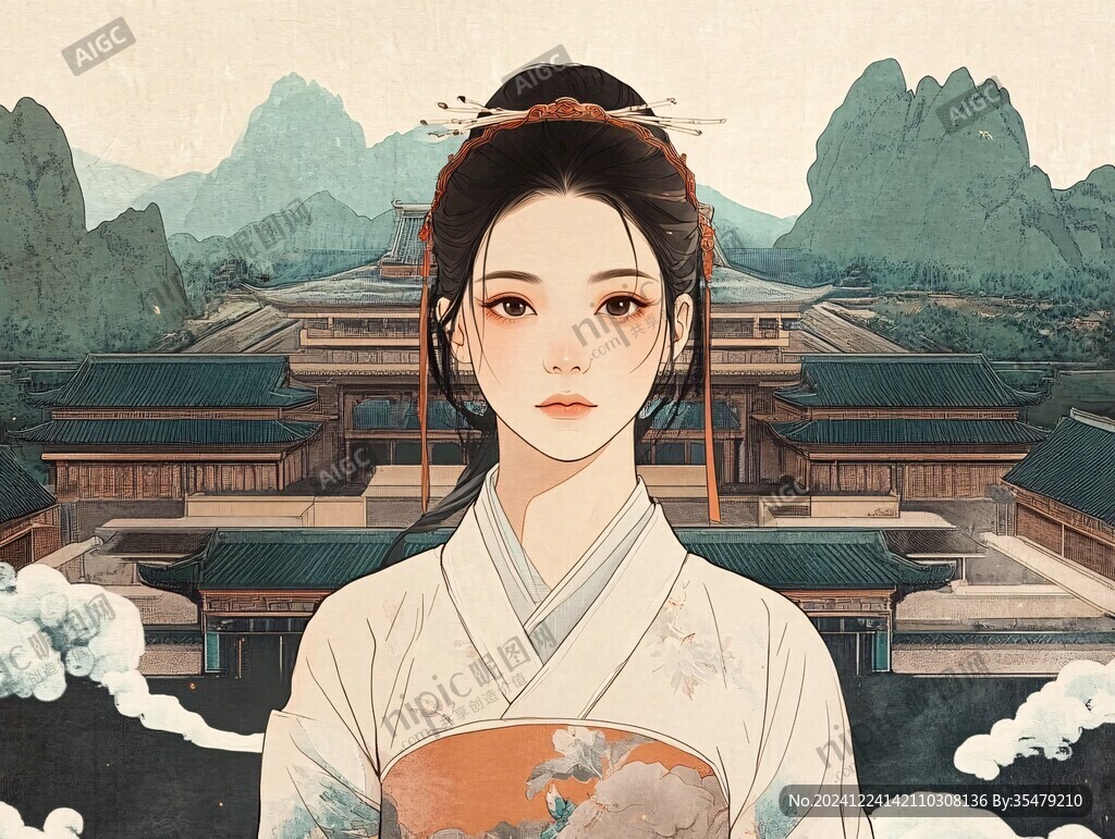 文创少女插画