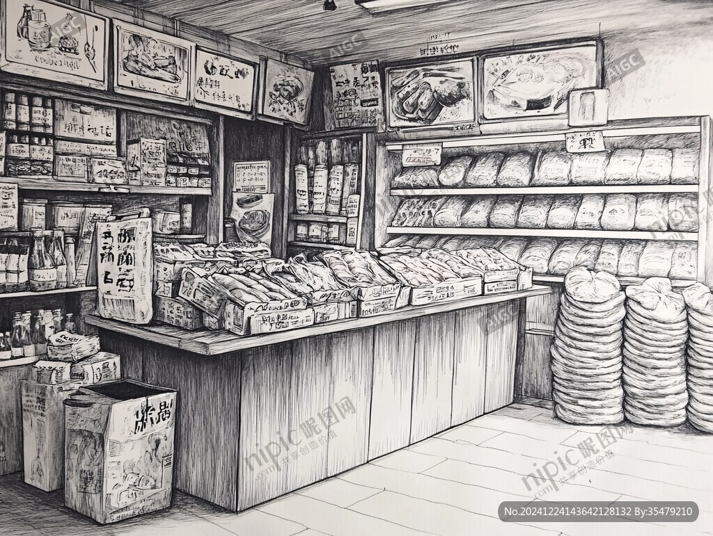 炒货店插画