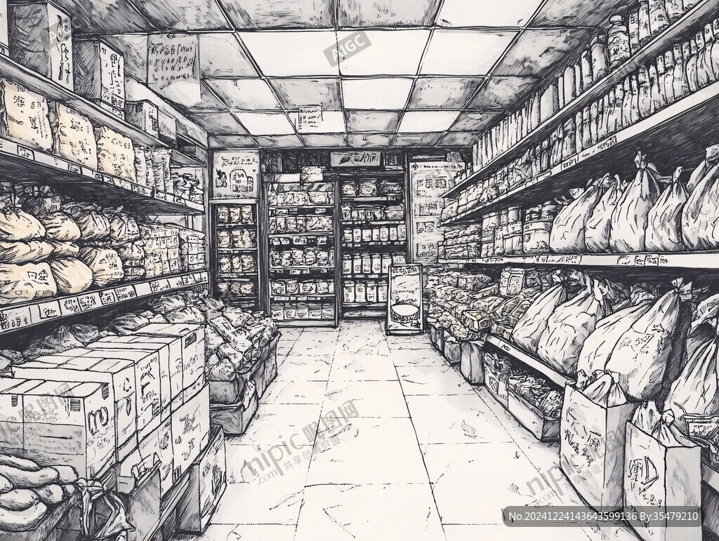 零食店手绘
