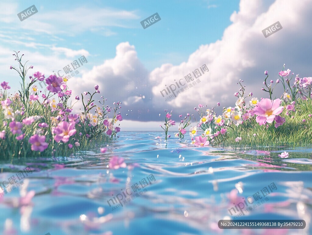 唯美梦幻花田场景
