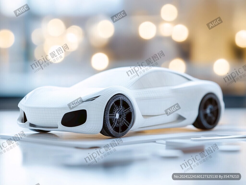 白色车模型