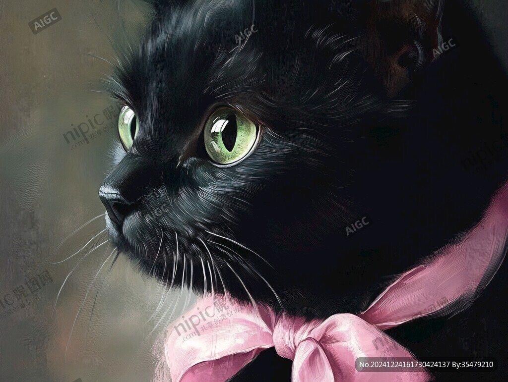 小黑猫插画