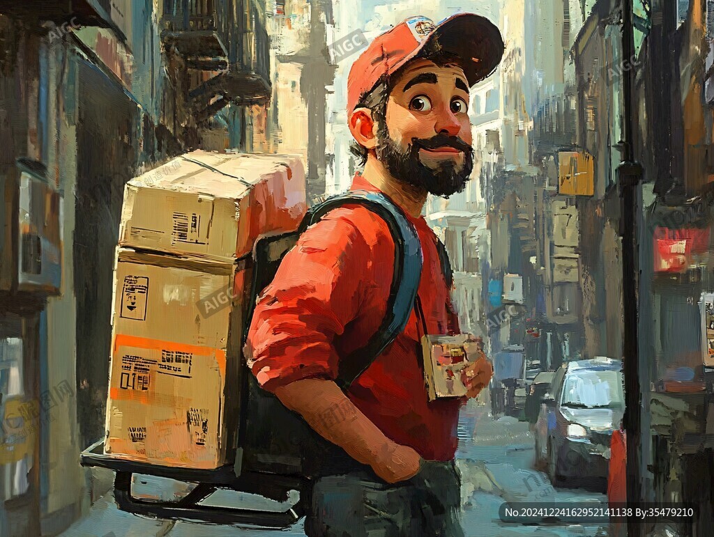 快递员插画