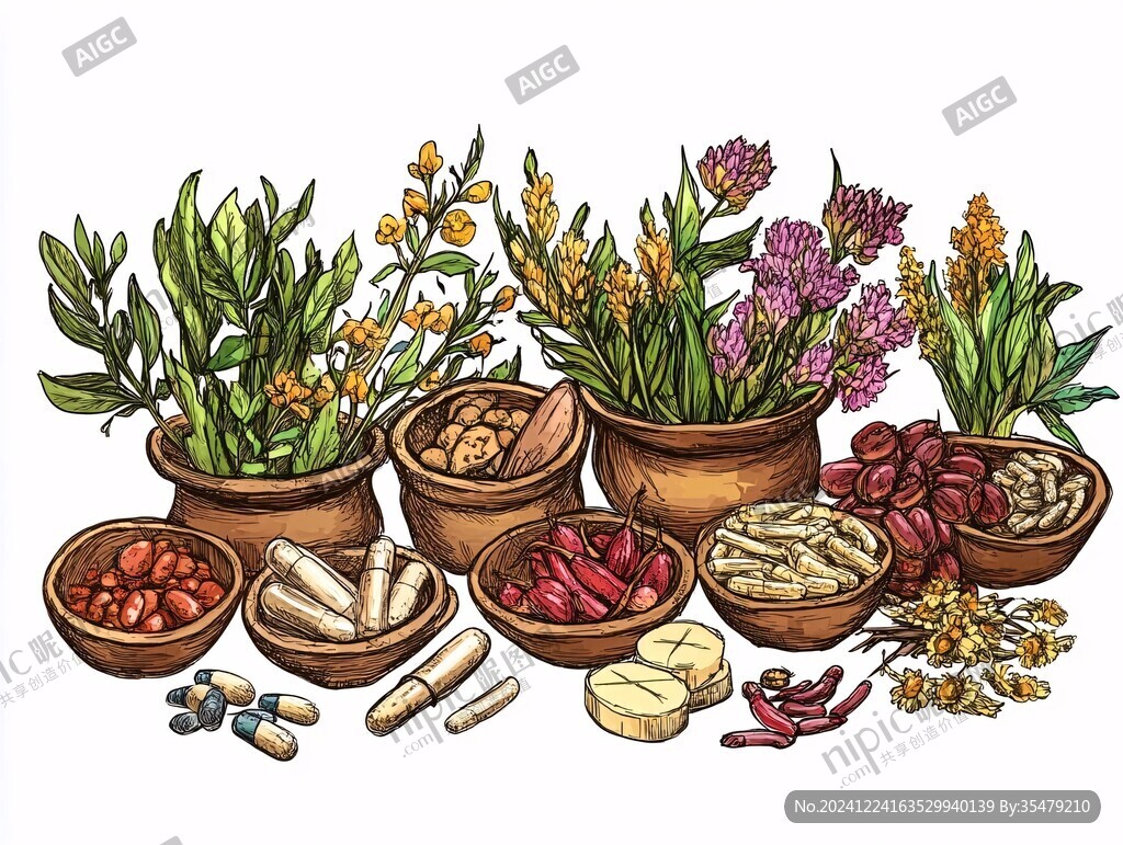养生药材插画