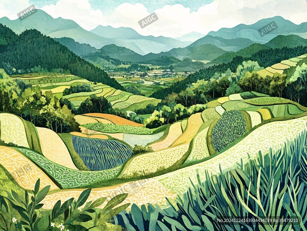 乡村田园插画