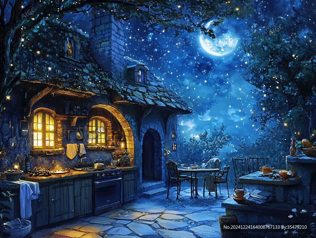 梦幻夜晚立体画