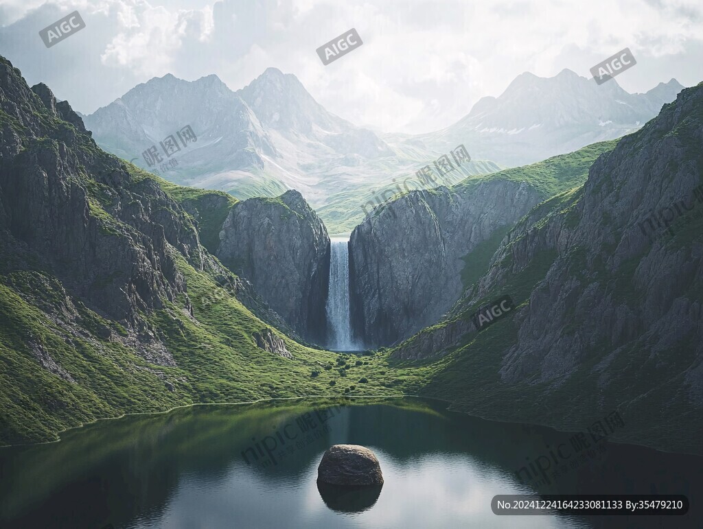 3d渲染山水画