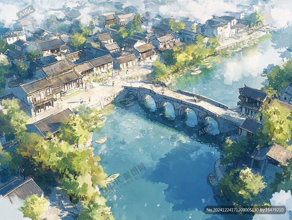 金陵小镇插画