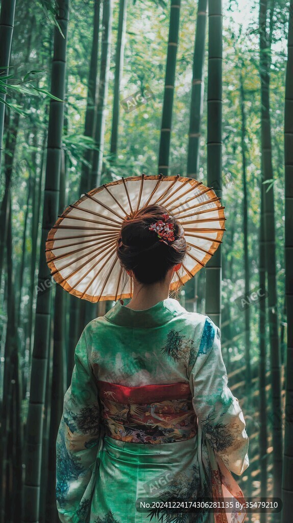 竹林写真古装汉服