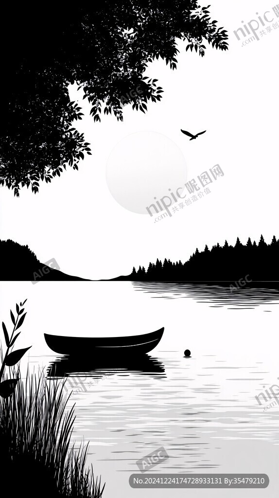 孤舟插画