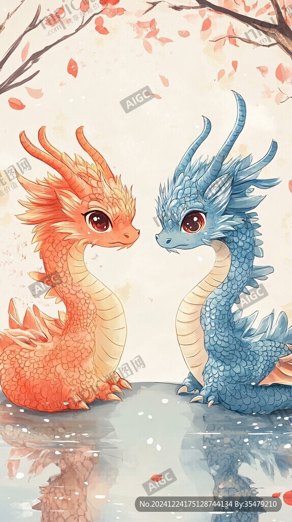 卡通古风龙插画