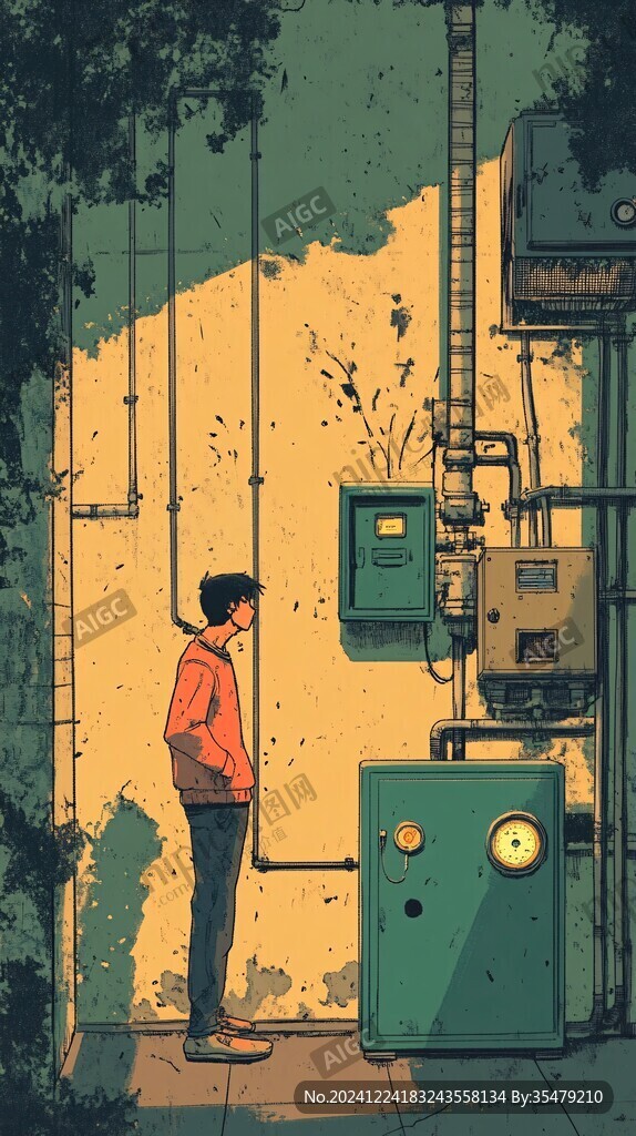 孤独感插画