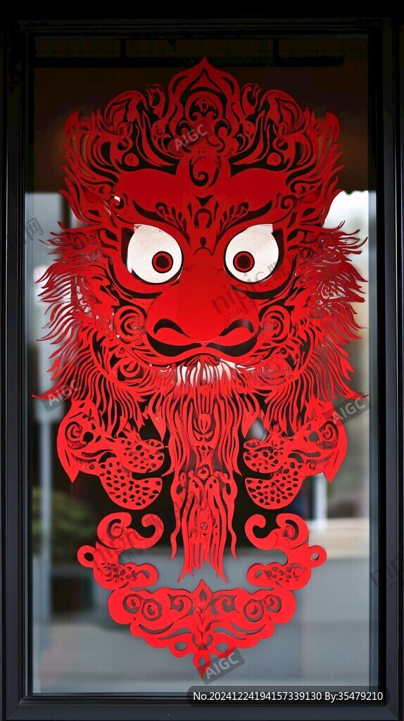 龙年立体窗贴