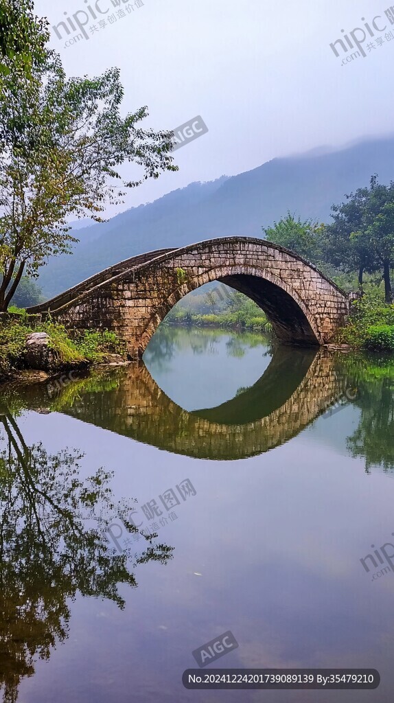石桥烟雨