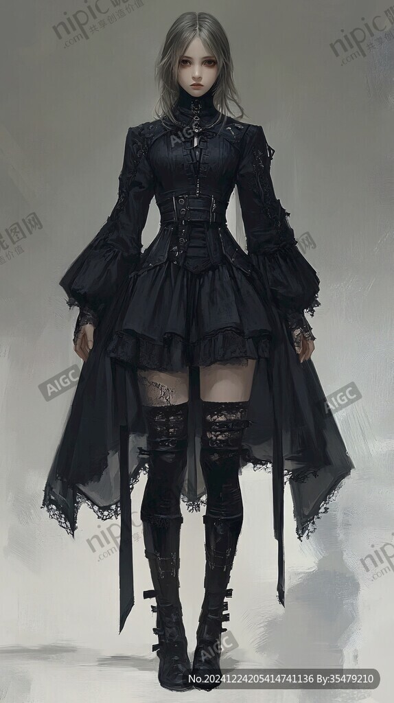 高精女孩原画稿