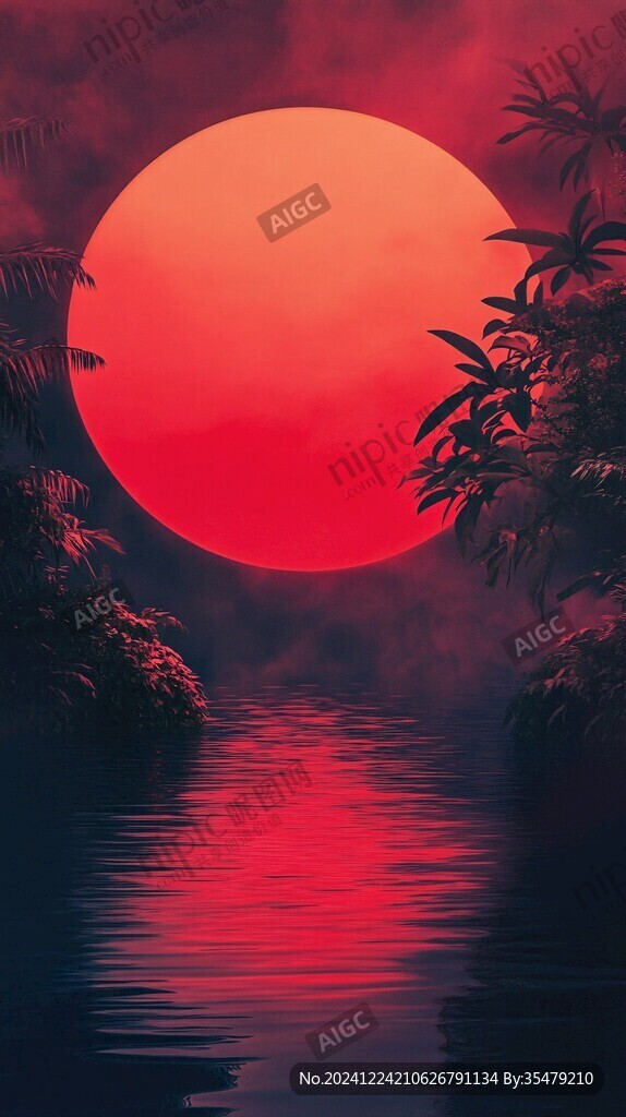 插画红日