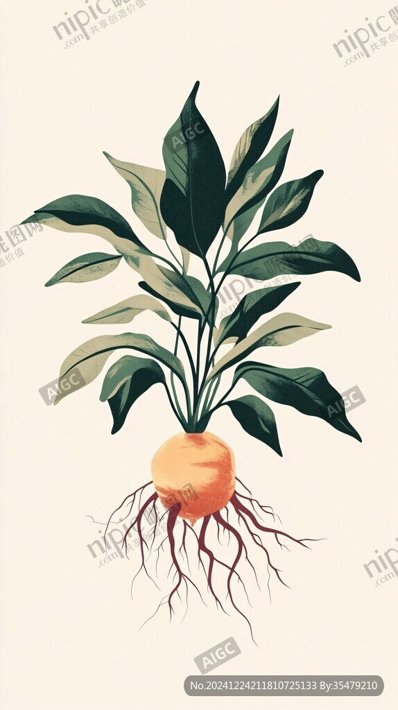 黄精中药插画