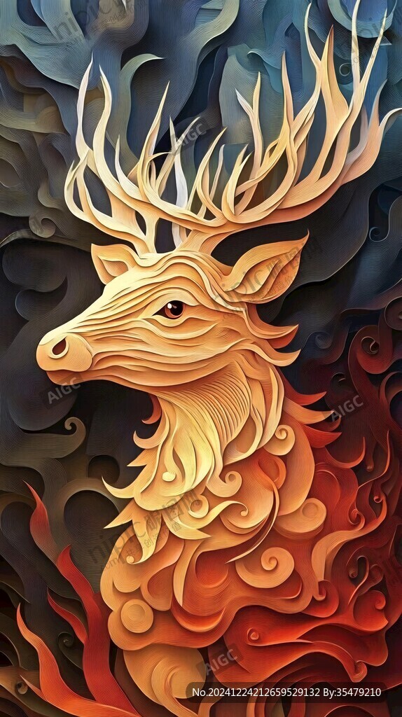 鹿包装插画