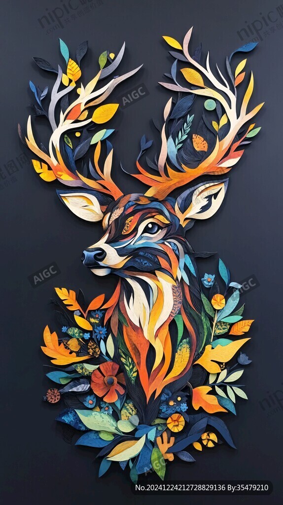 鹿包装插画