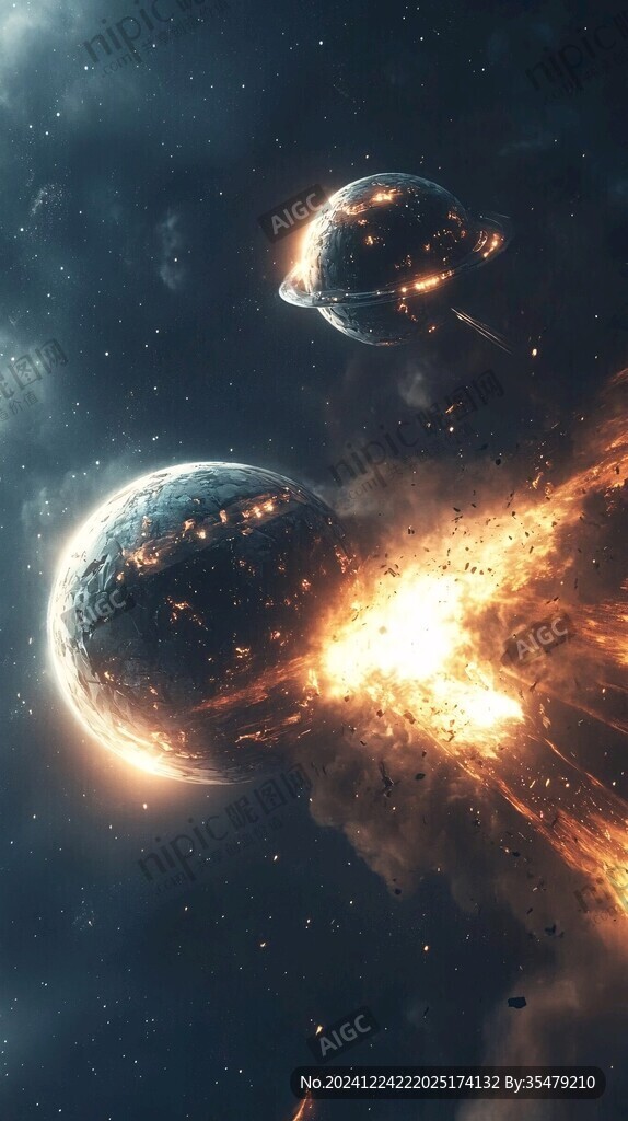 唯美宇宙星球流星