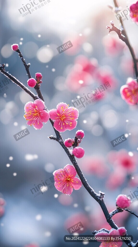 雪顶红梅