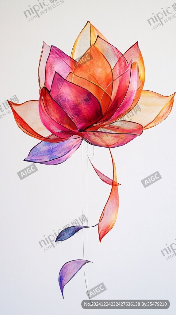 莲花插画啊
