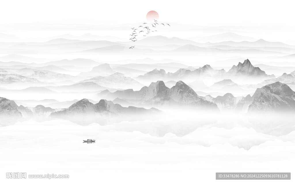 水墨意境山水画