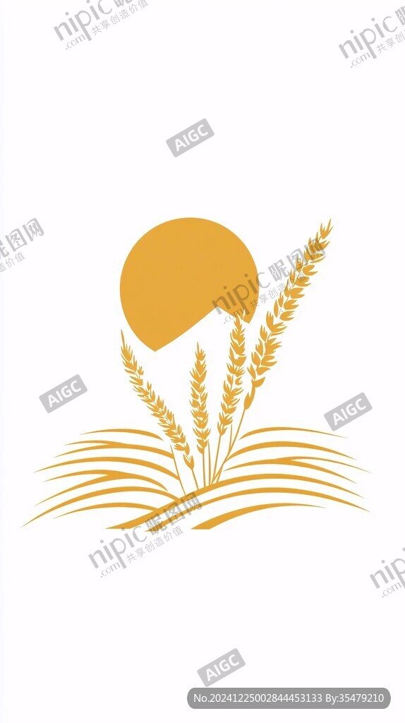 卡通稻穗标志