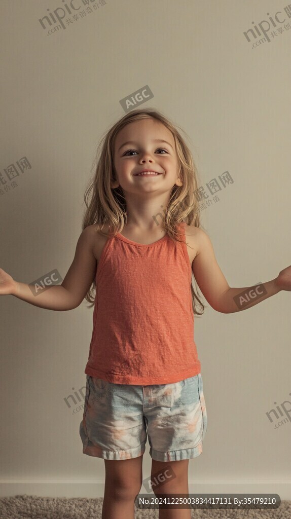 怡然自得的小女孩壁纸