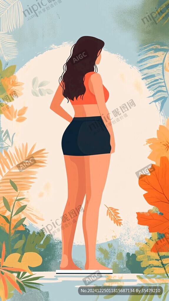 瘦身插画