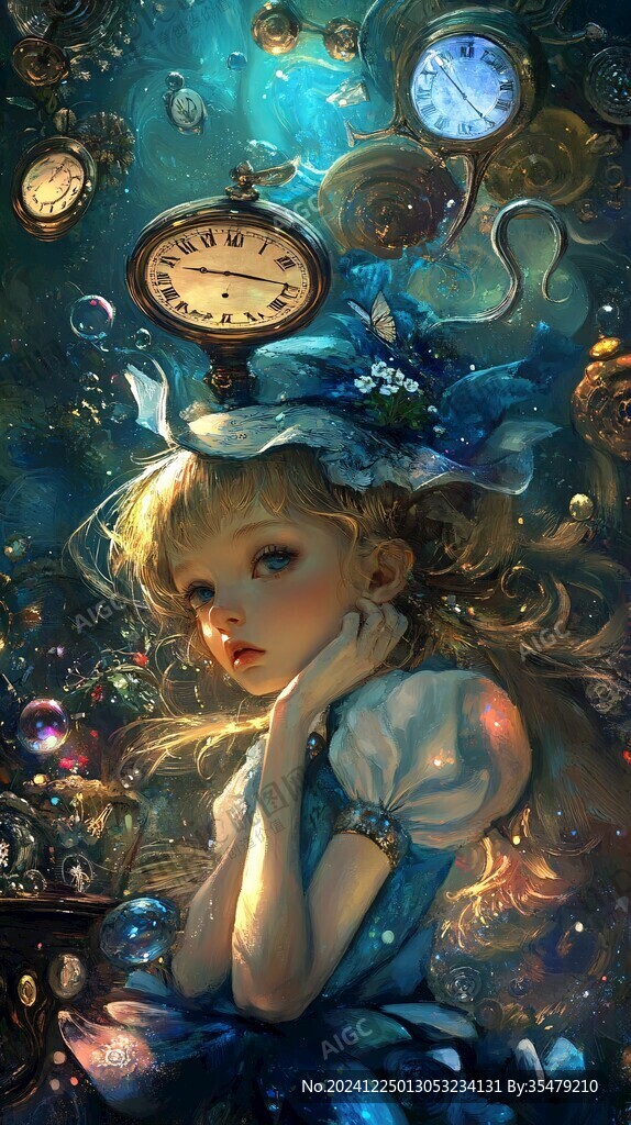 奇幻爱丽斯仙境插画