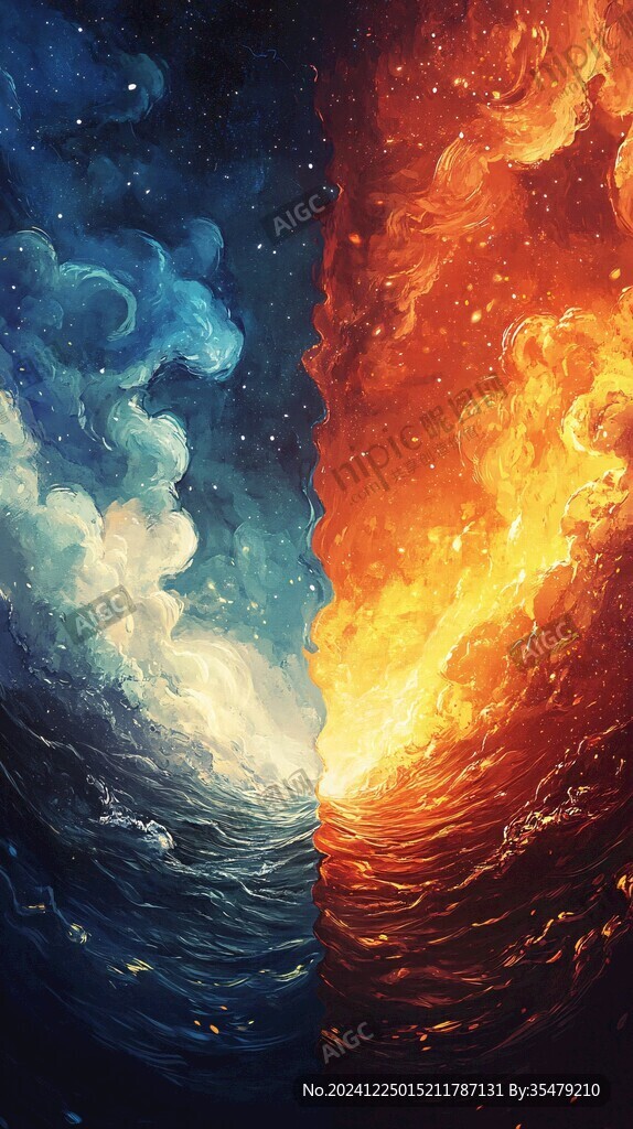 插画海洋辽阔